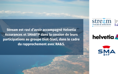 Stream accompagne Helvetia Assurances et SMABTP dans le cadre de la cession de leurs participations au groupe Diot-Siaci